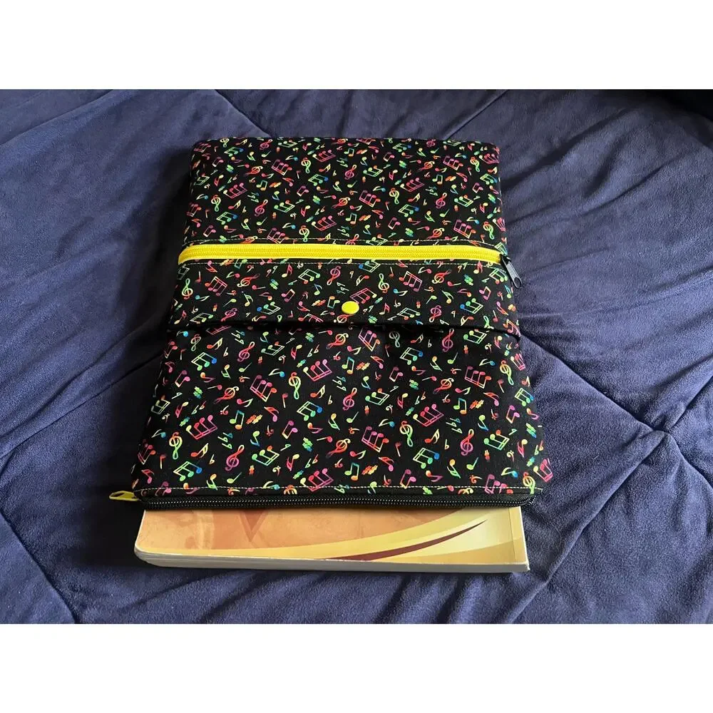 NWOT Large Book Sleeve & Corner Bookmark, Dual Pockets